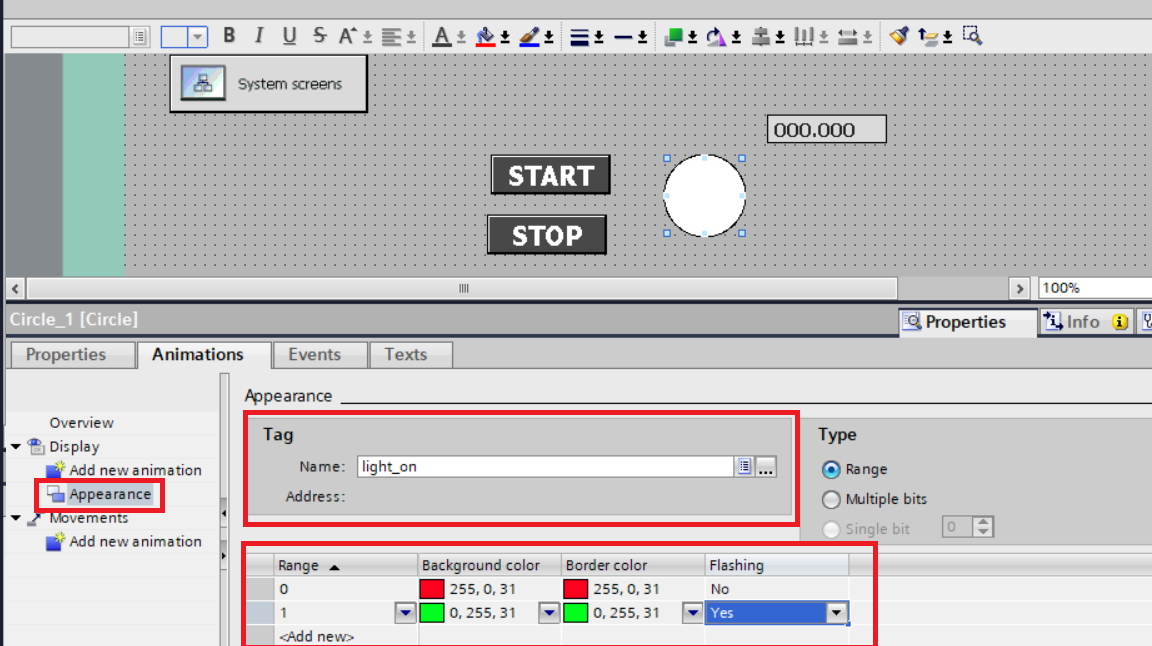 add animation of your hmi component in tia wincc portal